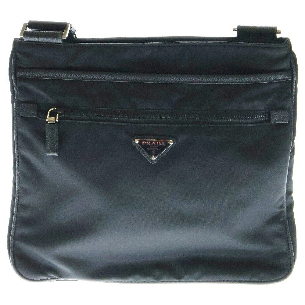 PRADA Tessuto Shoulder Bag Black Triangle Logo